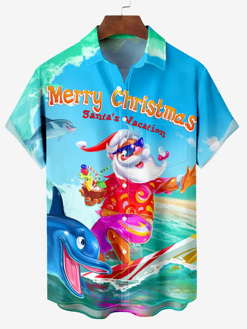Men's Christmas Funny Graphic Short Sleeve Hawaiian Shirt